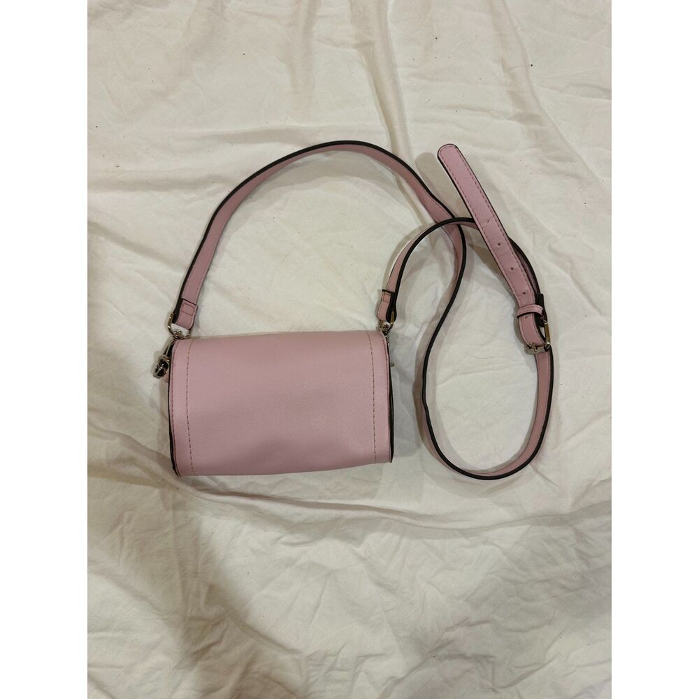 Steve Madden Light Pink Mini Flap Crossbody Bag Shoulder Purse Silver Logo
